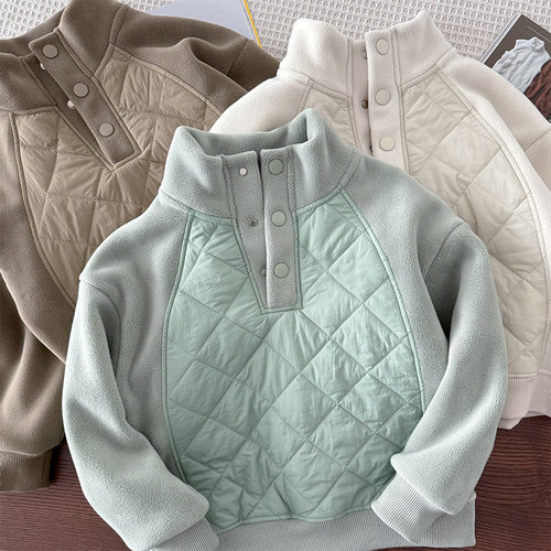 男童立领加绒卫衣摇粒绒打底衫