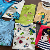 T恤衫 欧美外贸小T男童卡通印花条纹短袖 买二送一 拍3付2