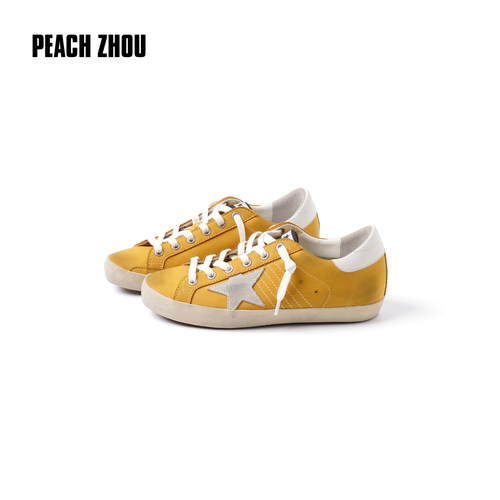 PEACHZHOU 日系复古星星休闲板鞋低帮舒适圆头运动女鞋PZW6X0184