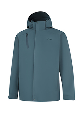 李宁正品2024冬男运动休闲抓绒内胆常规冲锋衣AWBU007-5/1/6