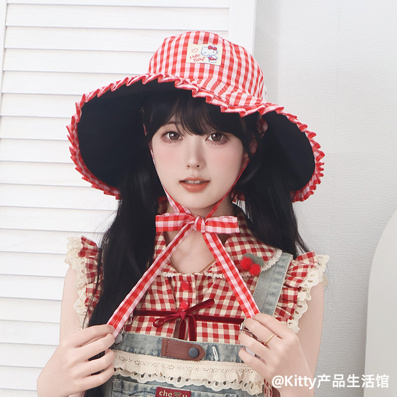 三丽鸥权渔夫帽可爱粉嫩少女心