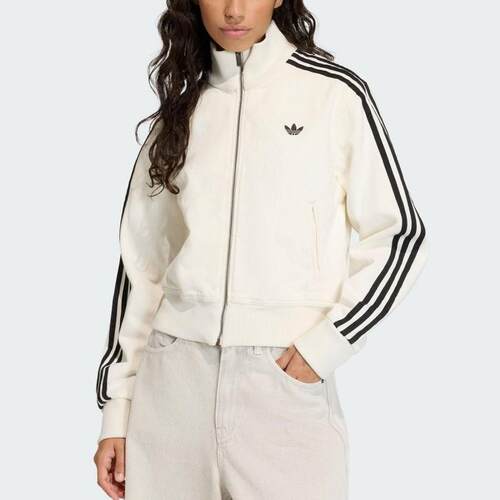 adidas三叶草女款条纹立领夹克