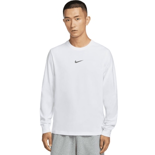 NIKE耐克男装 简约舒适运动休闲百搭圆领长袖T恤HV1771-100