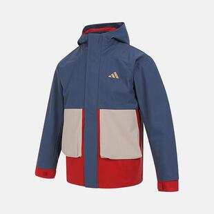 adidas阿迪童装 时尚拼色二合一运动休闲连帽夹克外套KV6904