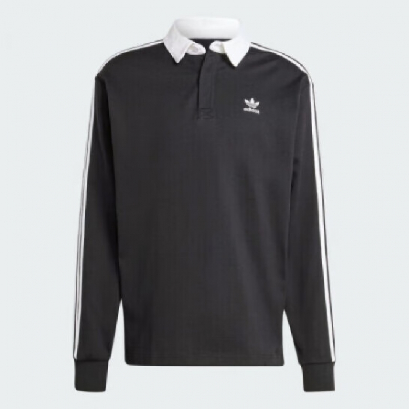 adidas阿迪达斯翻领长袖POLO衫
