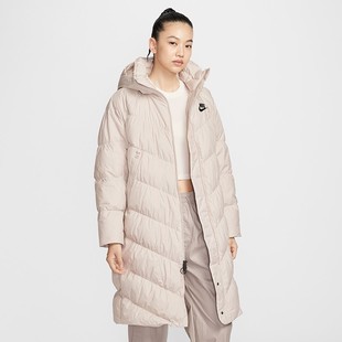 NIKE耐克女装 经典百搭运动休闲长款保暖连帽羽绒服IB2971-008
