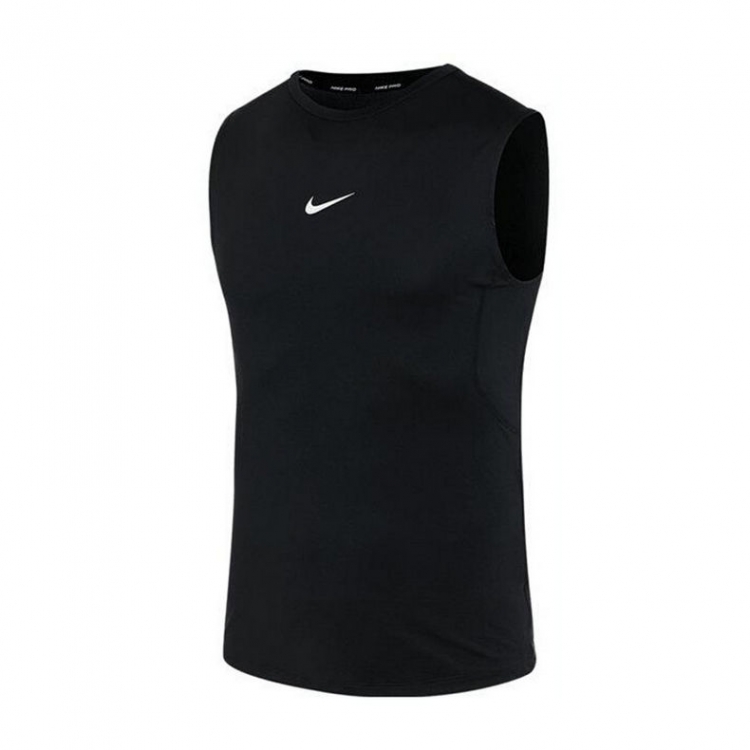Nike/耐克男子透气速干紧身训练黑色健身无袖背心T恤 FB7915-010