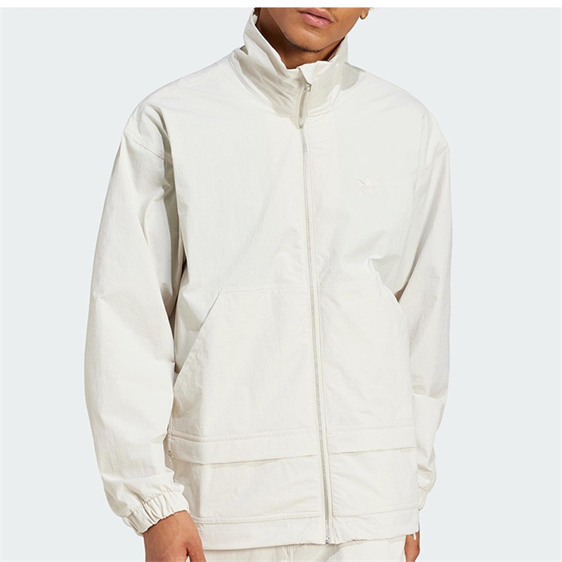 阿迪三叶草男装立领夹克外套