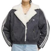 IM1702 JL8439 adidas三叶草女装 百搭运动休闲翻领棉服JL8438