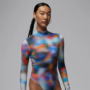 T恤HV3335 印花运动休闲立领长袖 043 潮流时尚 NIKE耐克女装