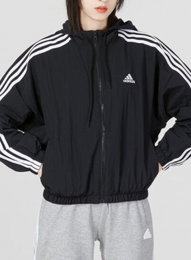 adidas阿迪达斯女装 舒适连帽休闲夹克外套HT3399 JJ1090 HM7439