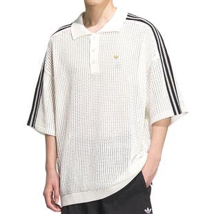 adidas阿迪三叶草男装 时尚百搭翻领短袖T恤KF0403 KE5815 KE5833