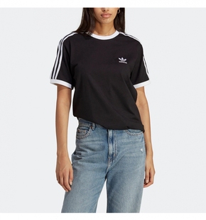 Adidas三叶草女装 运动休闲圆领短袖T恤 IB7407 JC8149