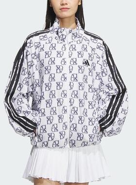 adidas阿迪 女子潮流时尚印花透气休闲百搭立领夹克外套JY7702