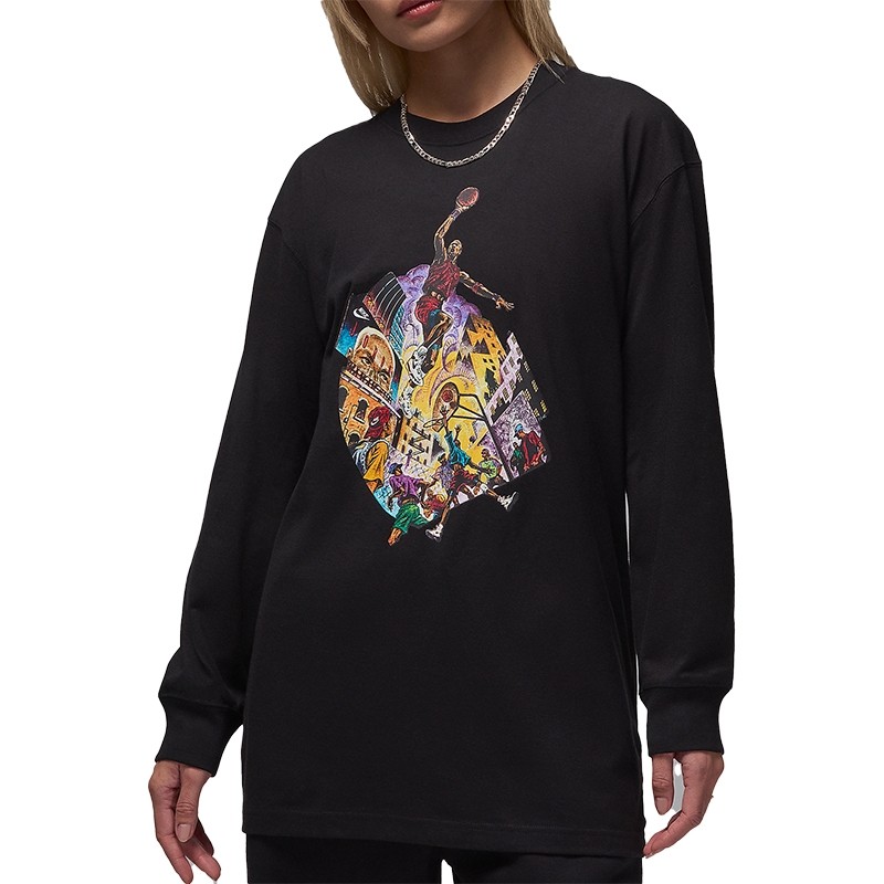 NIKE耐克女装 潮流时尚印花宽松休闲运动圆领长袖T恤FV7198-010,运动服/休闲服装,运动T恤,淘宝优惠券,粉丝福利购,淘宝优惠卷