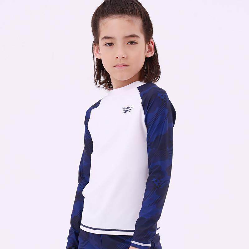 Reebok锐步男童装 透气休闲圆领长袖分体短裤套装42R11310B214