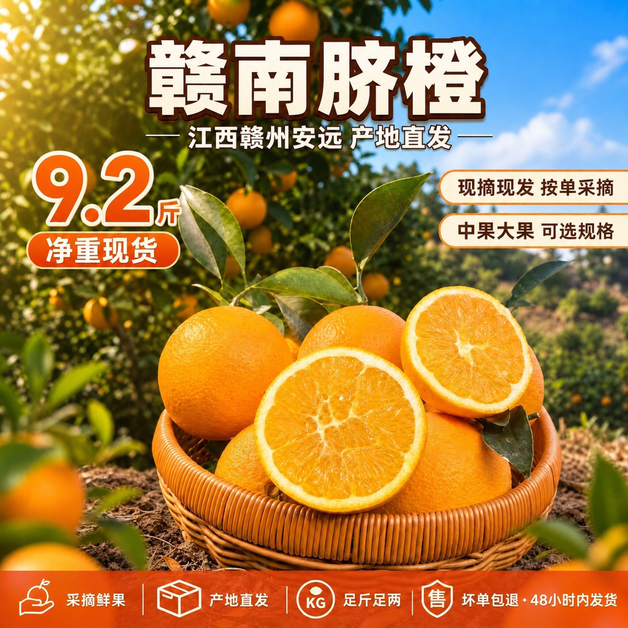 赣南早熟脐橙现摘现发坏单包退