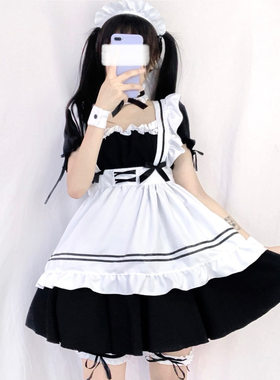 S-4XL日系大码女仆装奇迹暖暖cosplay制服可爱lolita少女连衣裙
