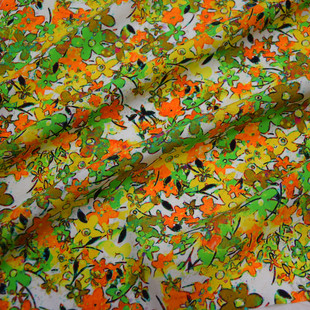 亮色印花小碎花04弹力加厚双绉真丝连衣裙布料桑蚕丝绸衬衫面料