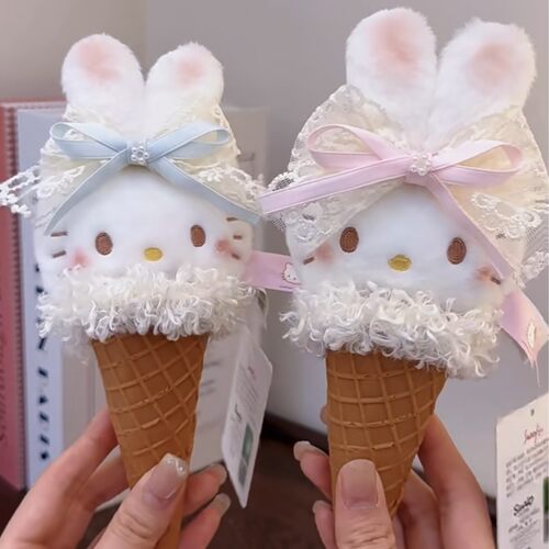 正版HelloKitty夏日薄荷冰淇淋kt猫毛绒玩偶公仔包包挂件女生礼物
