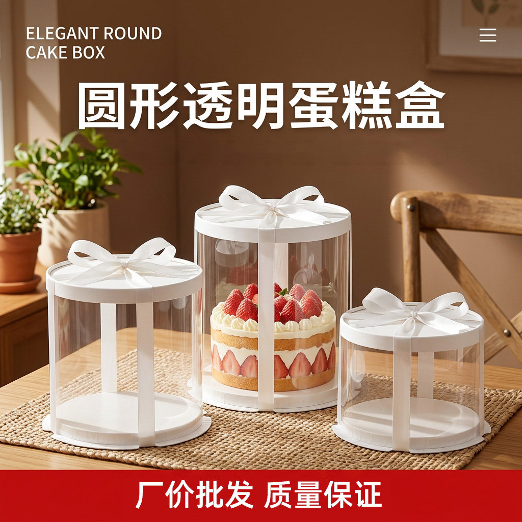 圆形透明生日蛋糕盒子