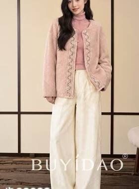 步衣岛33038大码毛呢外套女胖mm短款大衣200斤女装新款棉衣棉袄冬