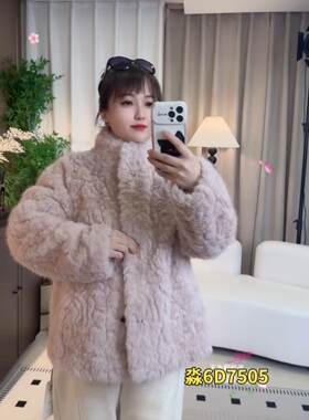 胖淼淼7505大码羊羔毛外套女胖mm皮毛一体棉衣200斤女装新款棉服