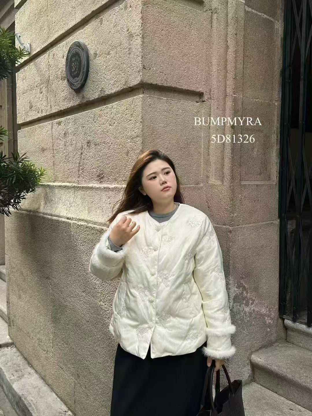 胖淼淼81326大码棉服女胖MM新中式国风棉衣200斤女装新款貂毛棉袄