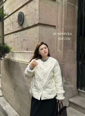 胖淼淼81326大码棉服女胖MM新中式国风棉衣200斤女装新款貂毛棉袄