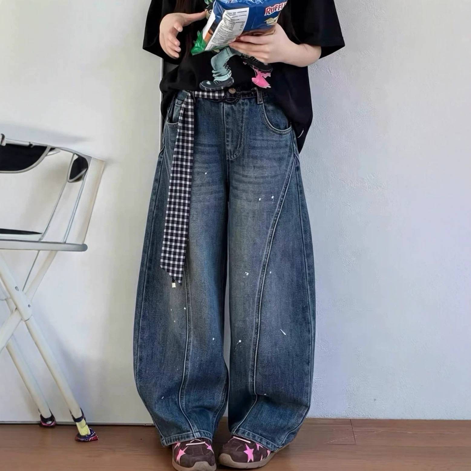 儿童裤子2026秋季新款男女童儿童牛仔裤