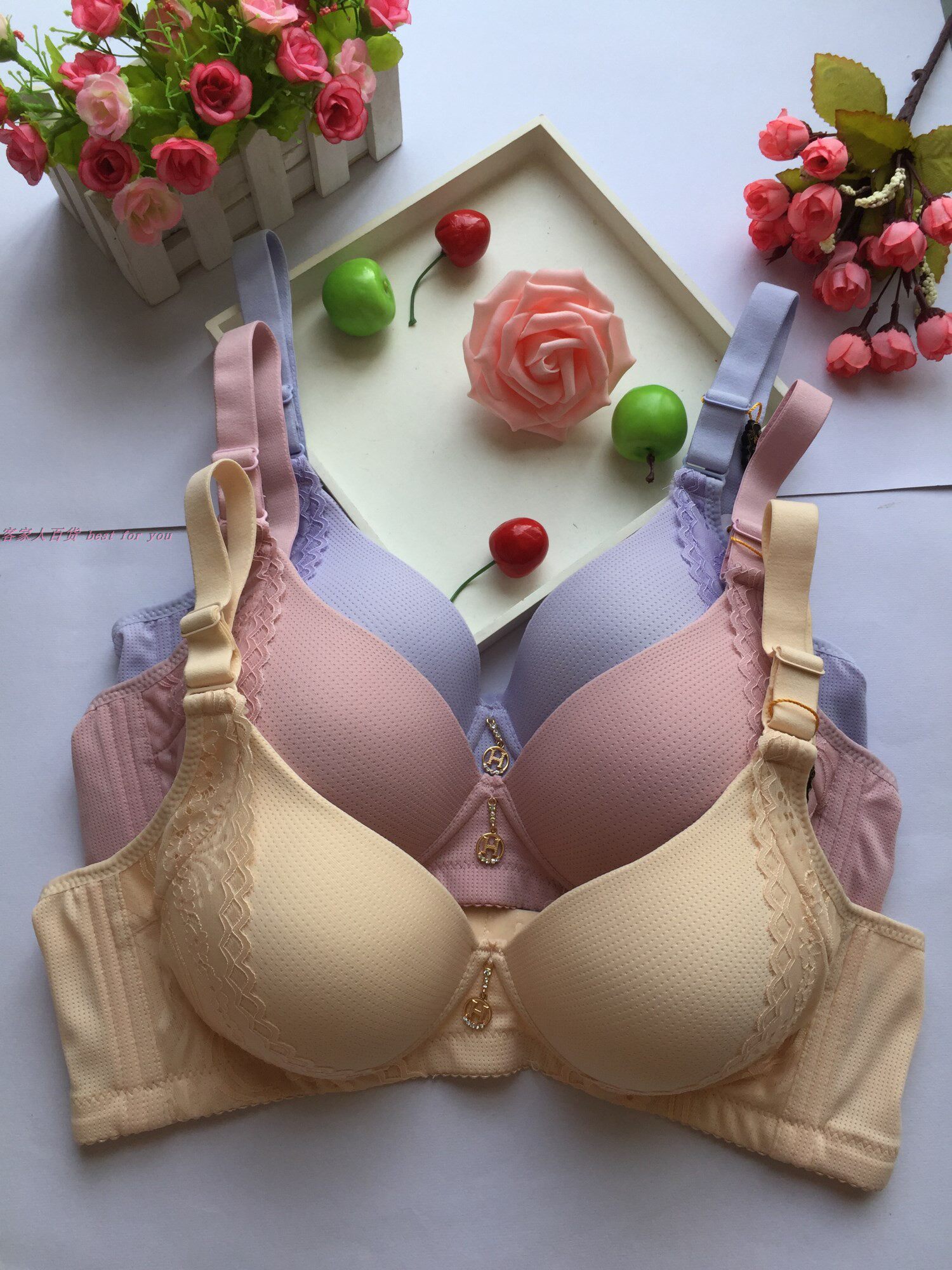 3件包邮俏姿芳内衣无钢圈运动调整三排扣薄模杯胸罩无压力文胸