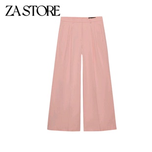 长款 春夏新品 女装 休闲风金属系钩扣拉链式 5247044 中腰打褶宽腿裤