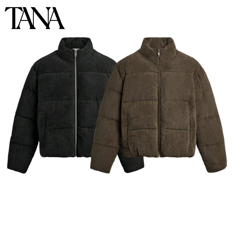 冬季男装休闲风长袖立领宽松复古灯芯绒棉服夹克外套 3833305