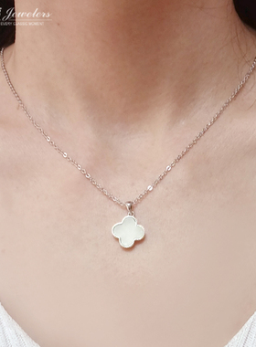 迷你纯银四叶草项链小众幸运吊坠