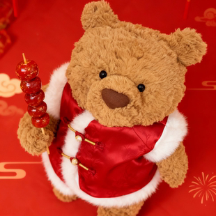 憨七七手作jc巴塞罗熊马甲背心中国红衣服娃衣邦尼兔裙子坎肩着替