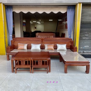 新中式红木贵妃沙发进口菠萝格木全实木贵妃位客厅原木沙发