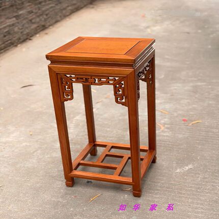 红木菠萝格木花几架全实木盘景架花梨木高几原木607080角几厂直销
