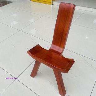 红木三脚椅全实木舒适靠背椅花梨木家用精致换鞋椅实木椅子厂直销