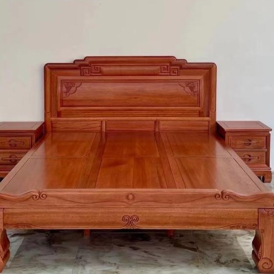 红木特大床菠萝格结婚进口4个