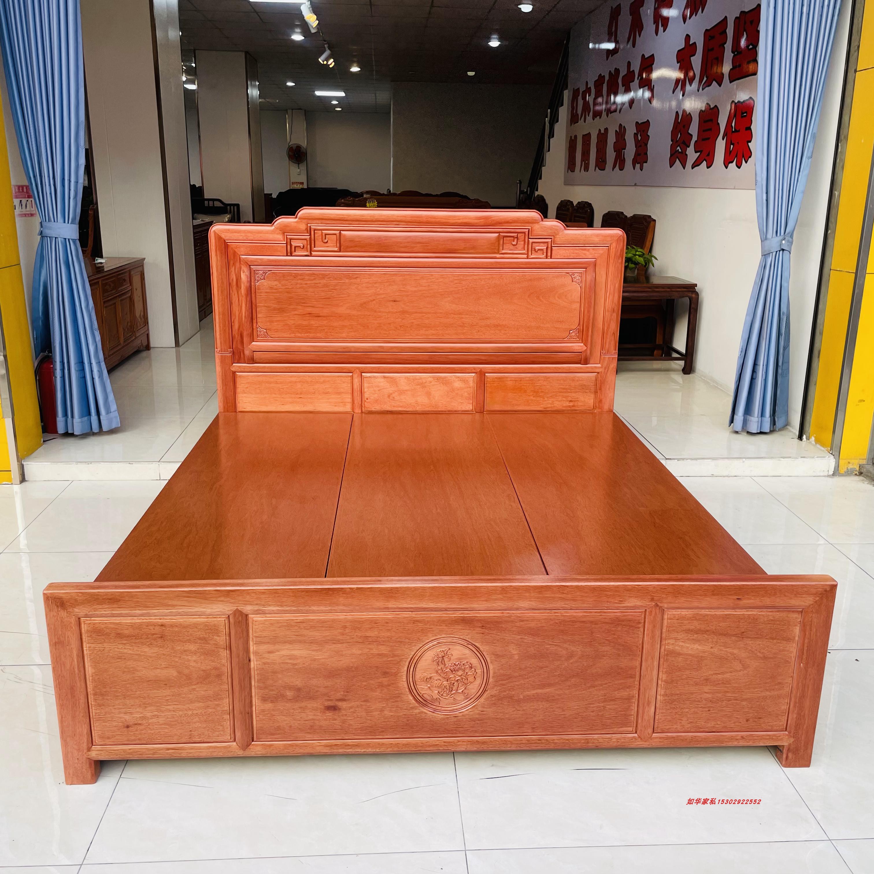 1.8米红木进口菠萝格新中式双人