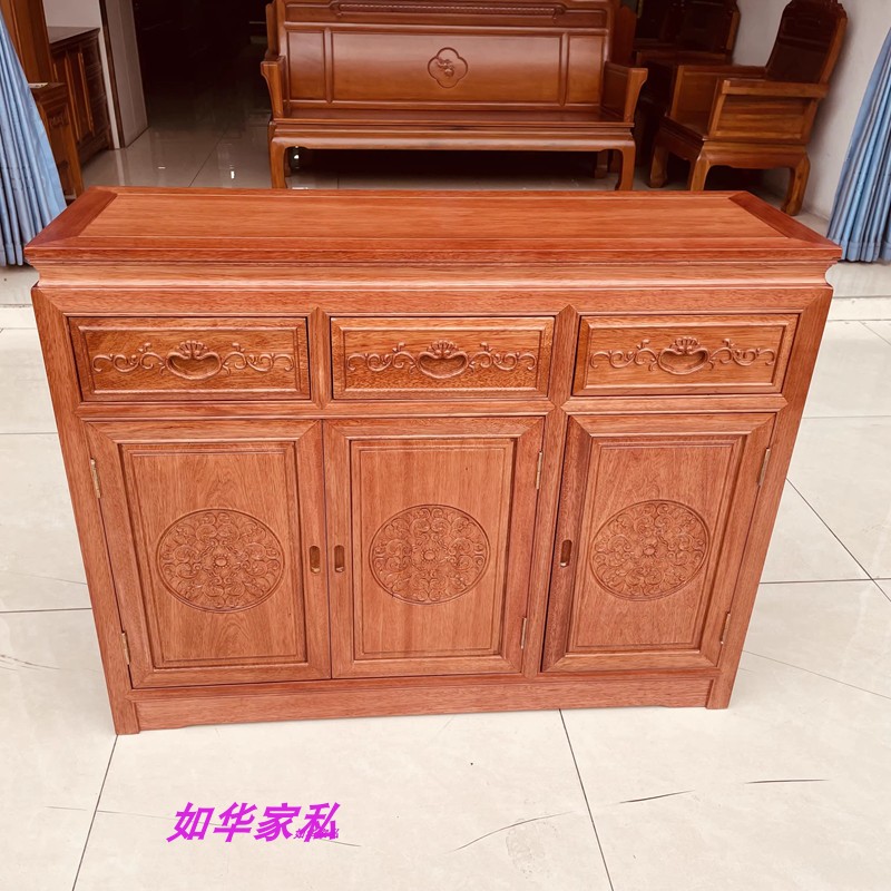 红木餐边柜菠萝格木茶水柜