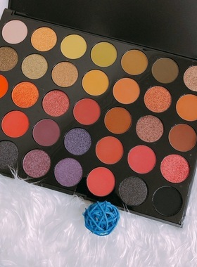 现货美国Morphe 35M BOSS MOOD眼影哑光珠光冷色调脏绿橘色烟熏