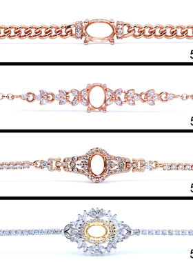 艾薇尔S925纯银手链空托精工百搭