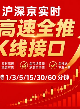 沪深京全推实时分钟K线行情多周期量化API接口支持订阅高速稳定