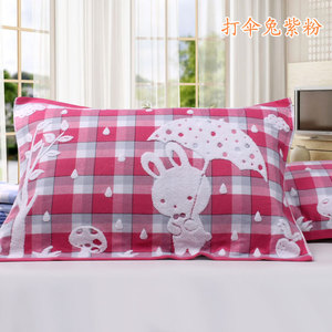 【天天特价】纯棉纱布枕巾正品加大加厚成人一对包邮情侣卡通田园