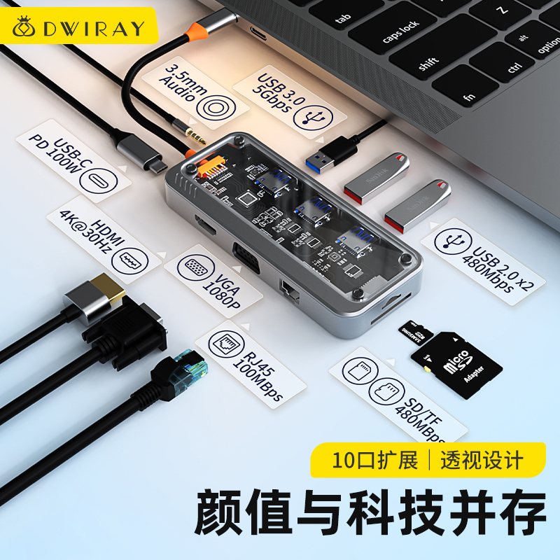【精选好货】Type-C多功能拓展坞