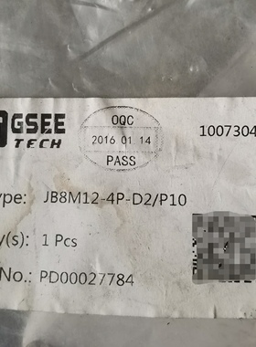 全新JB8M12-4P-D2P10   PO NOPD00027784原装GSEE分线模块现货