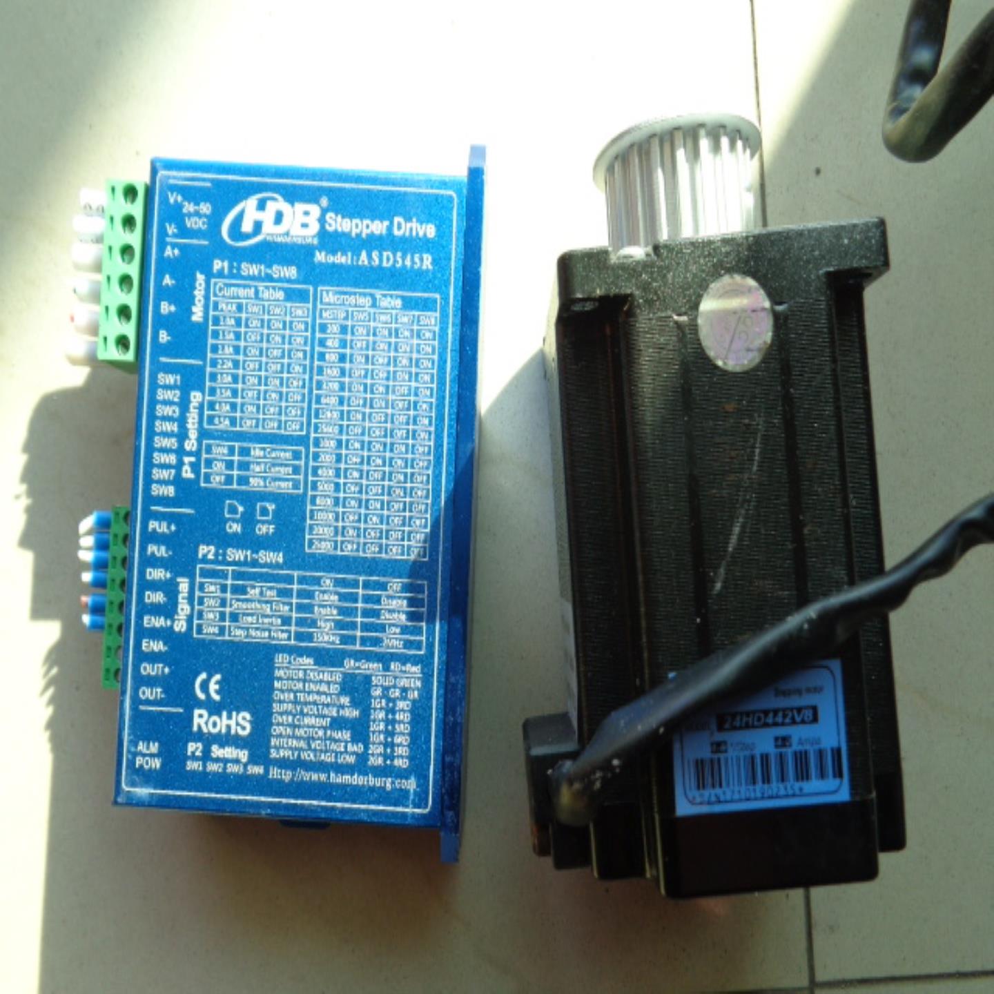 拆机 汉德堡57步进套餐 ASD545R驱动器+电机24HD442V8 实物图片