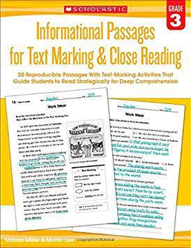 【预订】Informational Passages for Text Marking & Close Reading: Grade 3: 20 Reproducible Passages with Text-Marki...