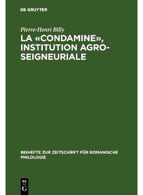 预订 La «condamine», institution agro-seigneuriale: Étude onomastique: 9783484522862